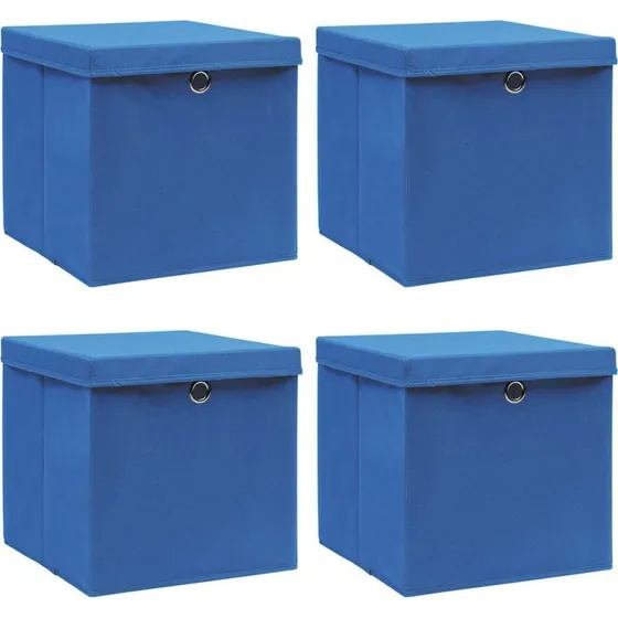 4 stk. foldbare opbevaringskasser 32x32x32 cm bl