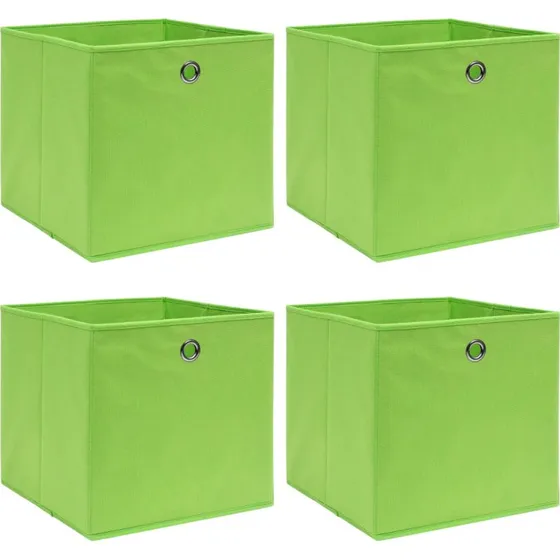 Foldbare opbevaringskasser 4 stk. 32x32x32 cm - Grn