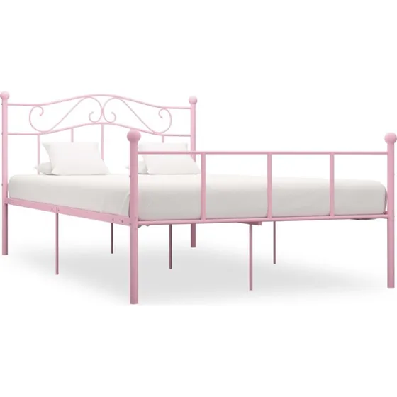 Sengestel 160x200 cm i metal - pink