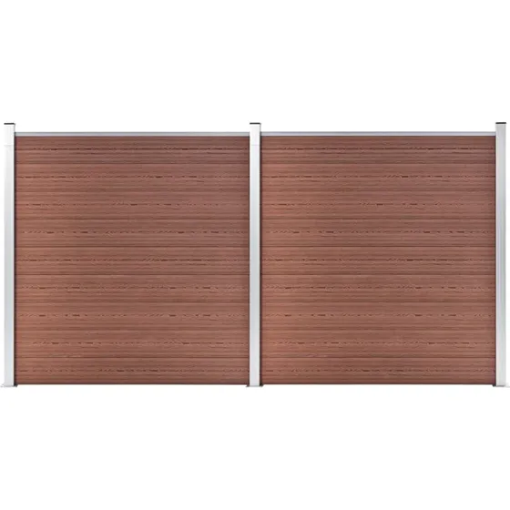 WPC havehegn 353x186 cm - brun, vedligeholdelsesfrit