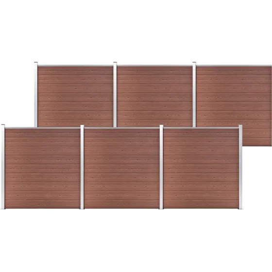 WPC havehegn 1045x186 cm - brun, vedligeholdelsesfrit