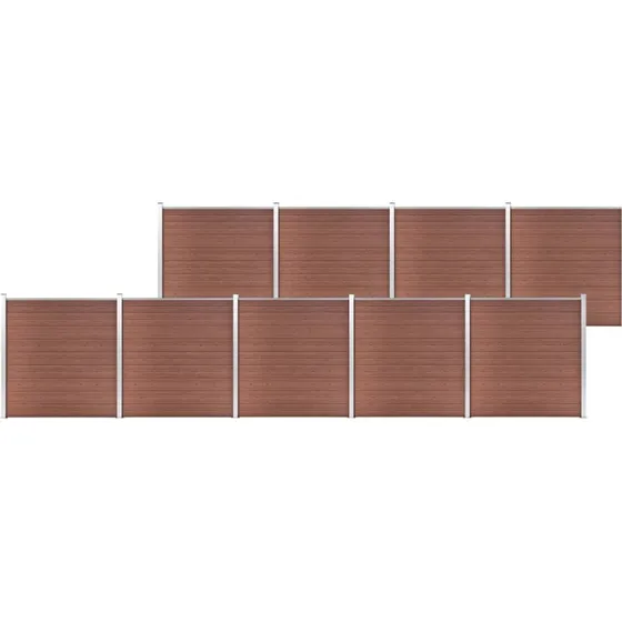 WPC havehegn 1564 x 186 cm - Brun, vedligeholdelsesfrit