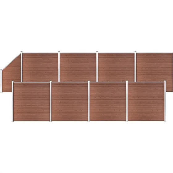 WPC hegnssæt 8+1 paneler 1484x186 mm brun