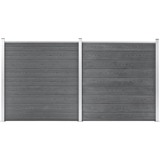 WPC havehegn 353x186 cm gr  vedligeholdelsesfrit