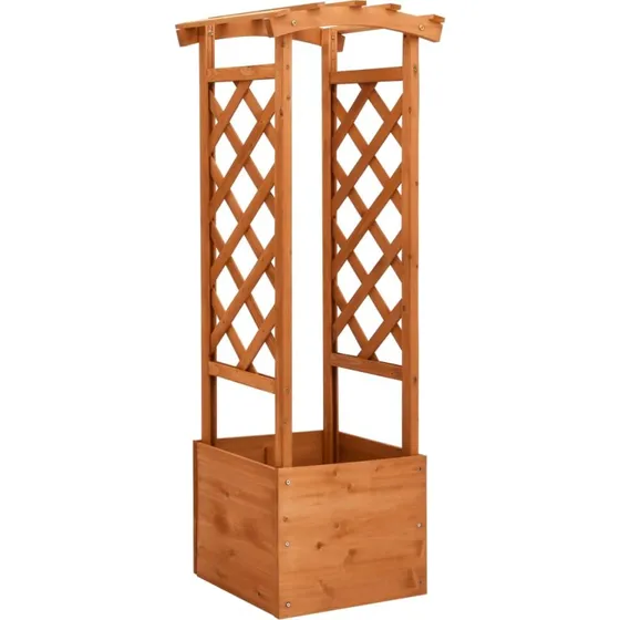 Plantekasse med espalier i fyrretræ 49x39x130 cm