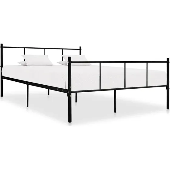 Sengestel 140x200 cm i metal - sort