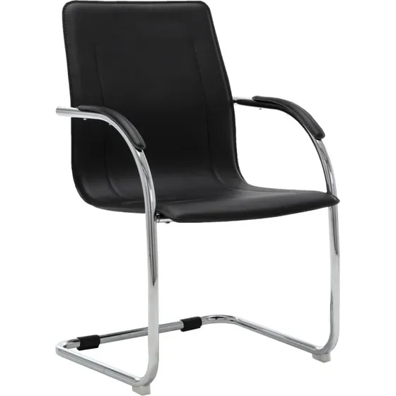 Cantilever kontorstol i sort kunstlder med armln