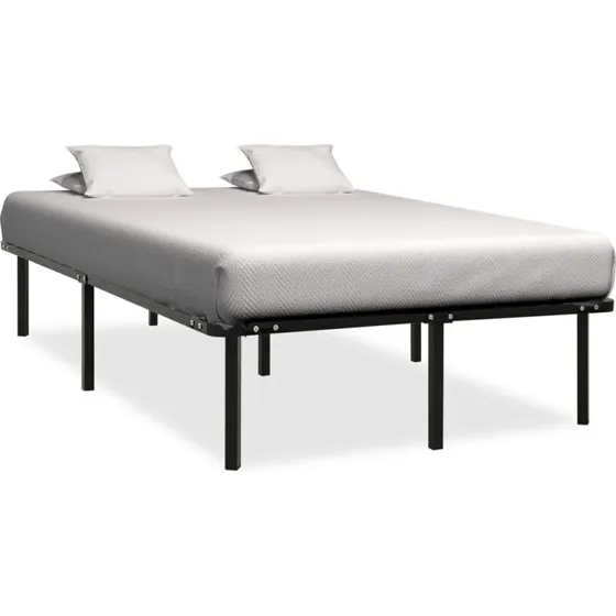 Sengestel 120x200 cm i metal - sort med lamelbund