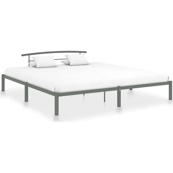 Sengestel 200x200 cm i metal – grå