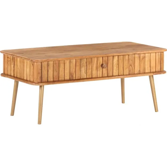 Sofabord i massivt akacietræ 100x50x40 cm – honningfinish