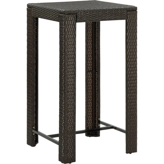 Barbord i polyrattan til have og terrasse 60,5x60,5x110,5 cm