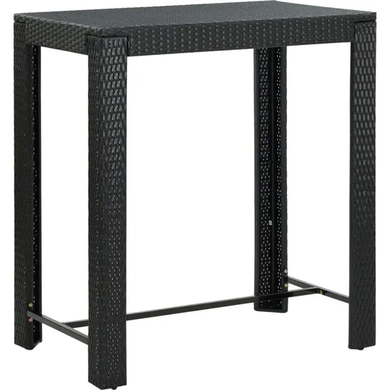 Barbord i polyrattan 10060,5110,5 cm  Sort