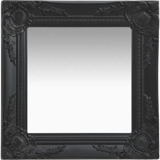 Barok vgspejl 40x40 cm - sort trramme