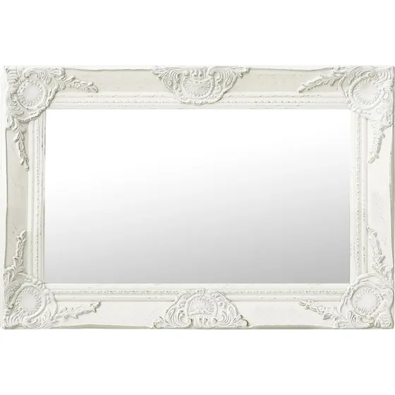 Barok vgspejl 60x40 cm, hvid trramme