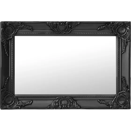 Barok vgspejl 60x40 cm - sort ramme