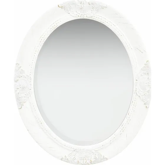 Barok vgspejl 50x60 cm - hvid oval