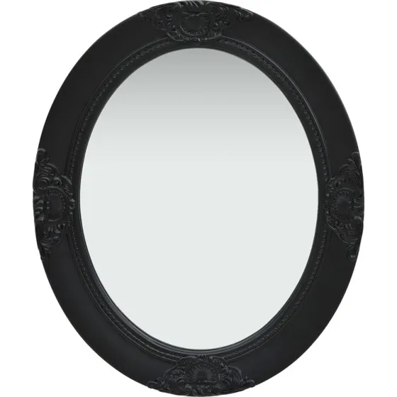 Vgspejl 50x60 cm barokstil - sort oval ramme