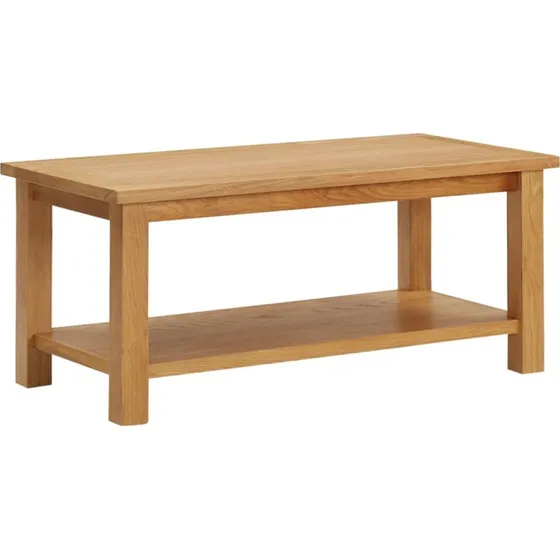 Sofabord i massivt egetræ 90x45x40 cm