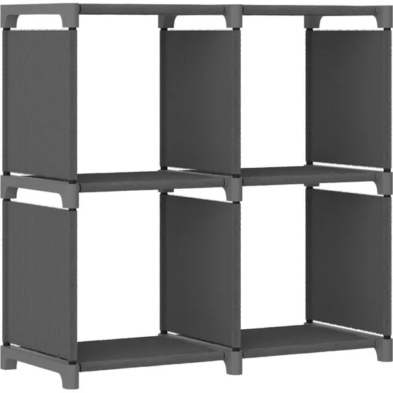 Reol med 4 rum i stof og stål 69x30x72,5 cm – Grå