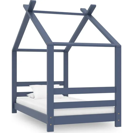 Brneseng stel 70x140 cm i massivt fyrretr, gr