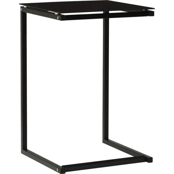Sidebord 40x40x60 cm i hærdet glas - Sort