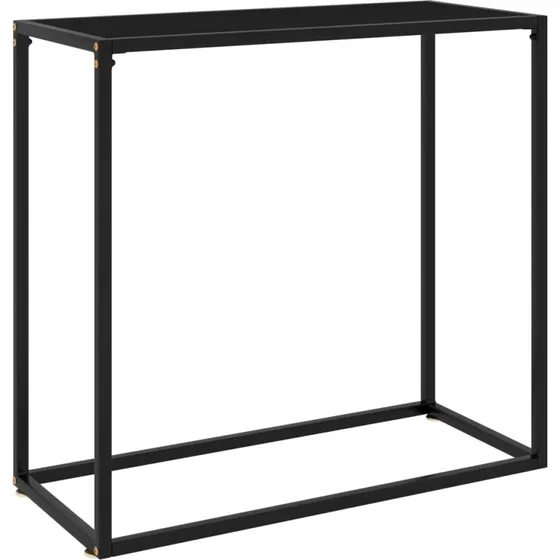 Konsolbord 80x35x75 cm hærdet glas - sort