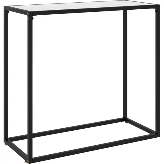 Konsolbord 80x35x75 cm i hærdet glas – hvid