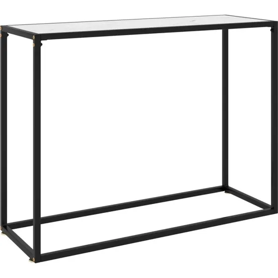 Konsolbord 100x35x75 cm hvid hærdet glas