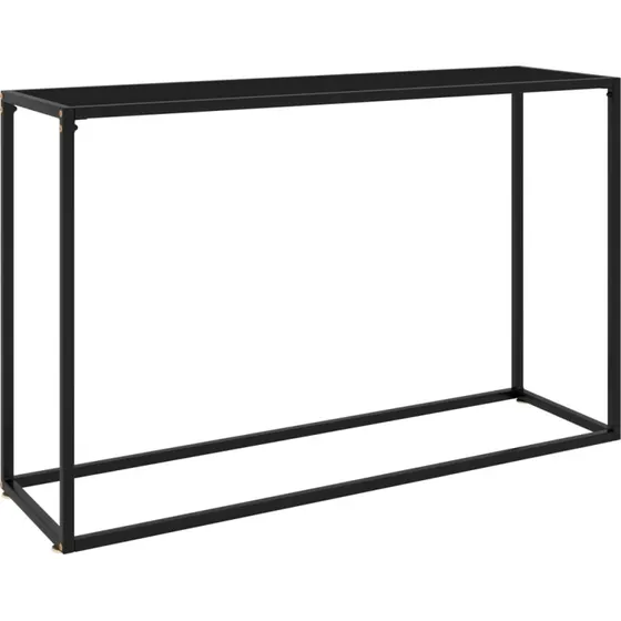 Konsolbord 120x35x75 cm - Hærdet glas & sort stål