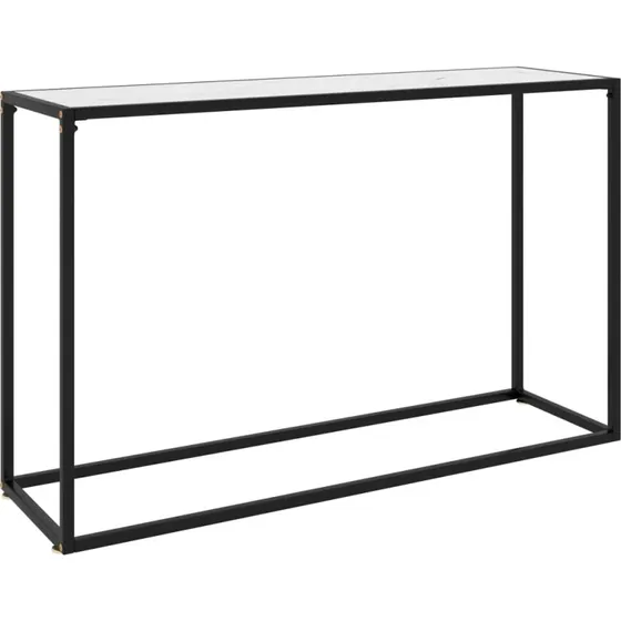 Konsolbord 120x35x75 cm hærdet glas hvid