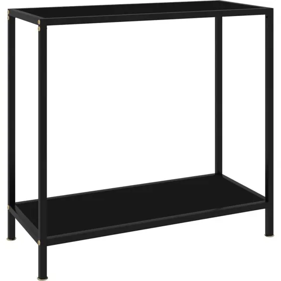 Konsolbord i hærdet glas 80x35x75 cm - Sort