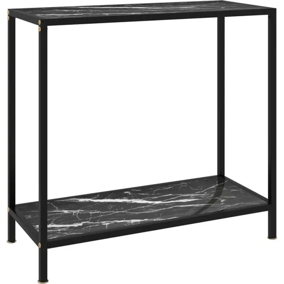 Konsolbord 80x35x75 cm – hærdet glas & sort stel