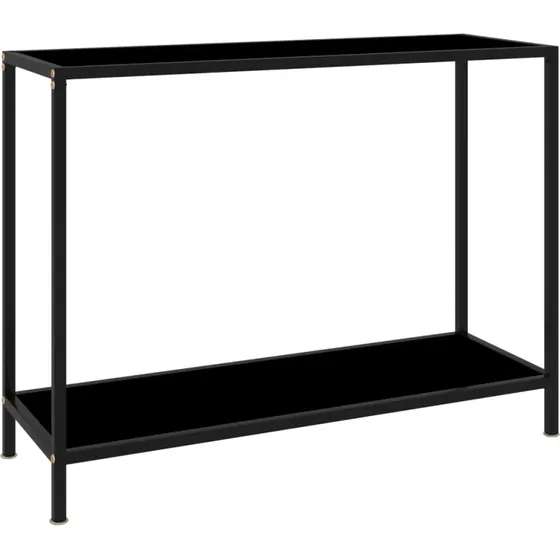 Konsolbord 100x35x75 cm – Sort hærdet glas & stål