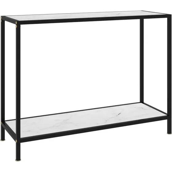 Konsolbord 100x35x75 cm hvid hærdet glas