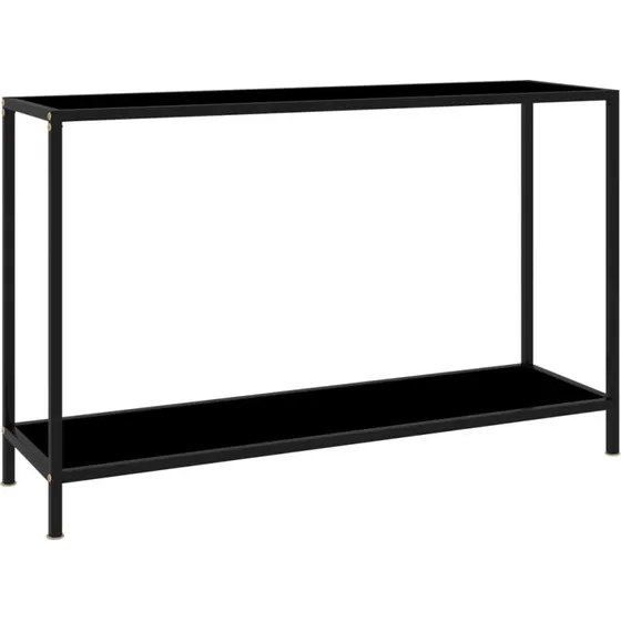 Konsolbord 120x35x75 cm i hærdet glas - Sort