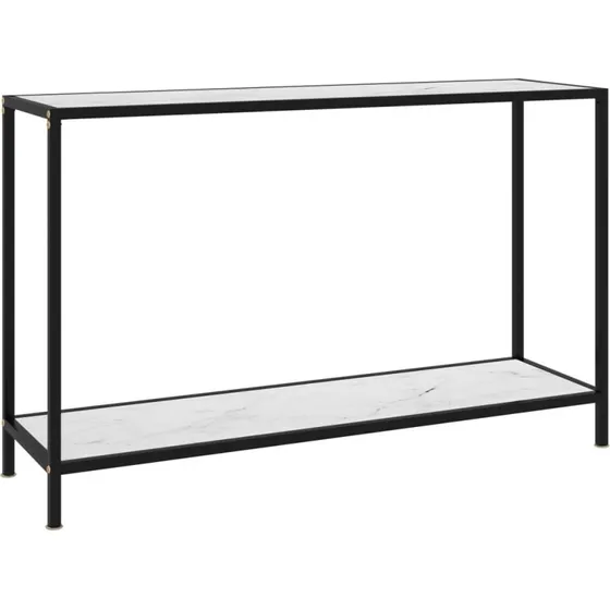 Konsolbord 120x35x75 cm hærdet glas - hvid