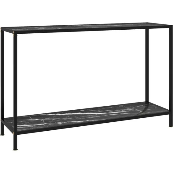 Konsolbord 120x35x75 cm i hærdet glas – sort