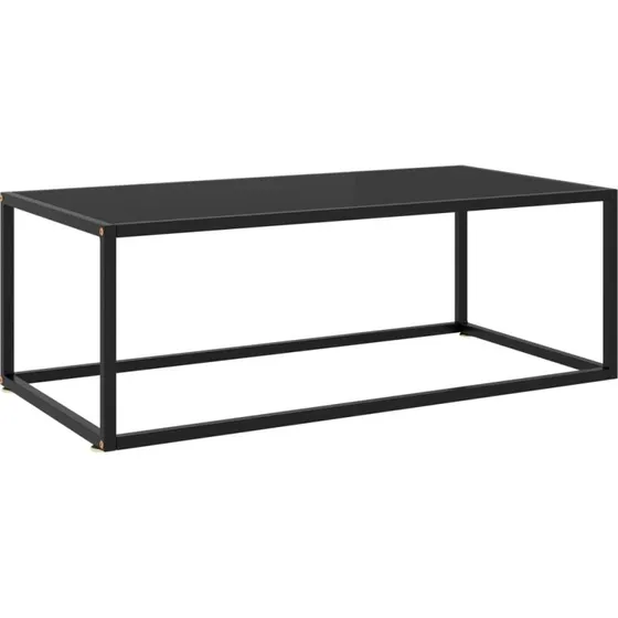 Sofabord 100x50x35 cm - Sort hærdet glas & stål