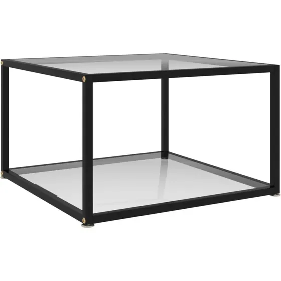 Sofabord 60x60x35 cm hærdet glas, 2-lag transparent