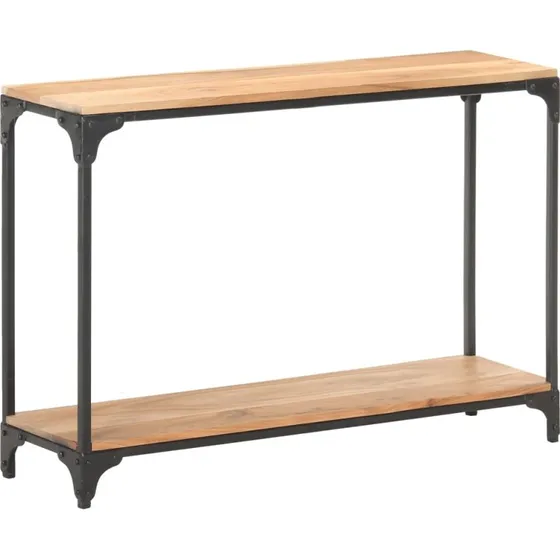 Konsolbord i massivt akacietræ 110x30x75 cm med stålstel