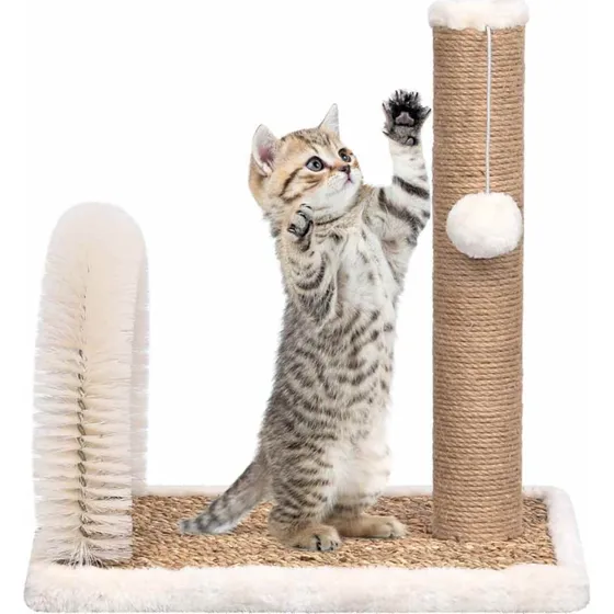 Kradsetræ med buet kradsebørste, stolpe og bold