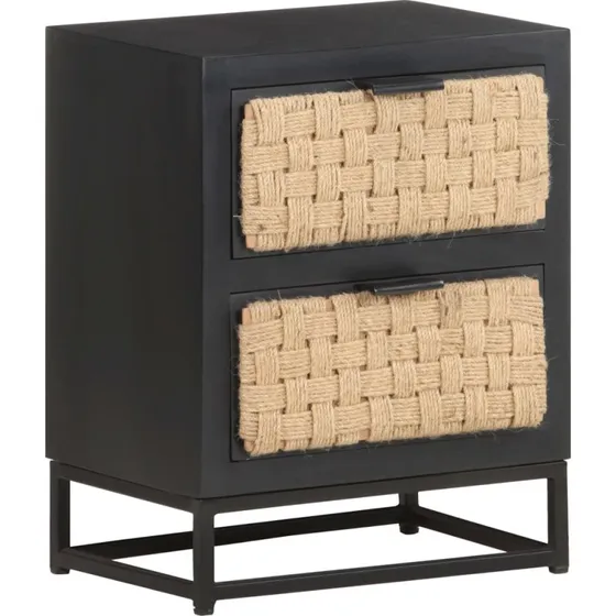 Sengebord i massivt mangotræ 40x30x50 cm - industrielt