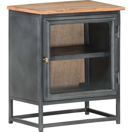 Sengebord i massivt akacietræ 40x30x50 cm – grå