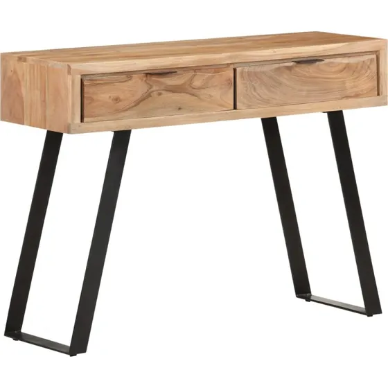 Konsolbord i massivt akacietræ 100x35x76 cm