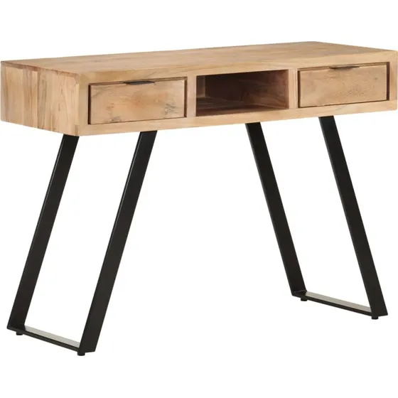 Skrivebord i massivt akacietræ 107x45x79 cm med naturlige kanter