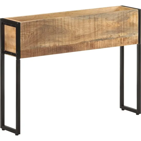 Plantekasse i massivt mangotræ 90x20x68 cm