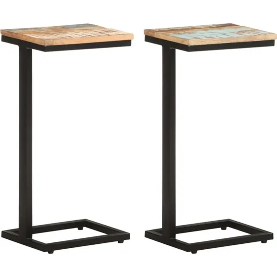 Sideborde i massivt genbrugstræ, 2 stk. 31,5x24,5x64,5 cm