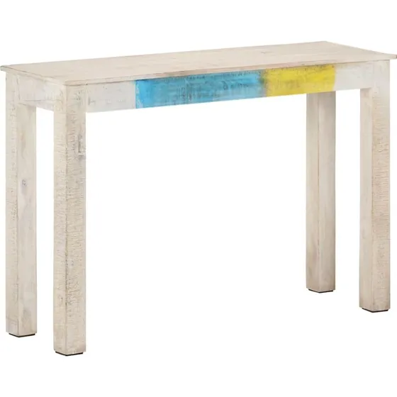 Konsolbord i ru mangotræ 115x35x77 cm - hvid