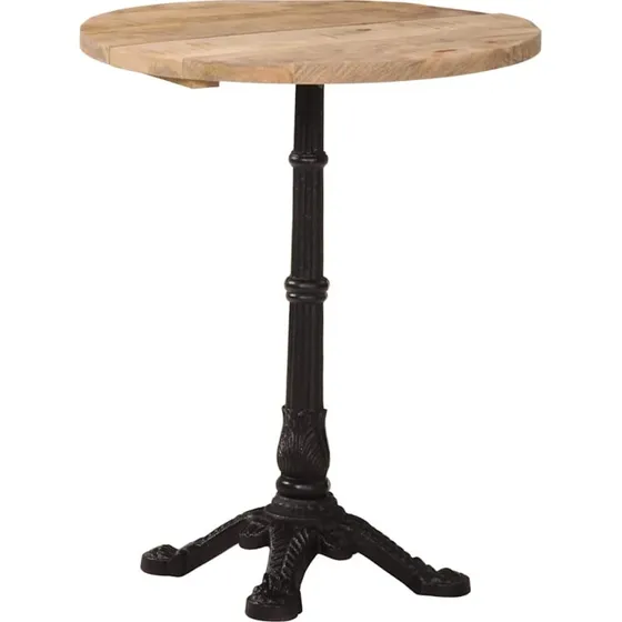 Bistrobord Ø60x76 cm i ru mangotræ & støbejern