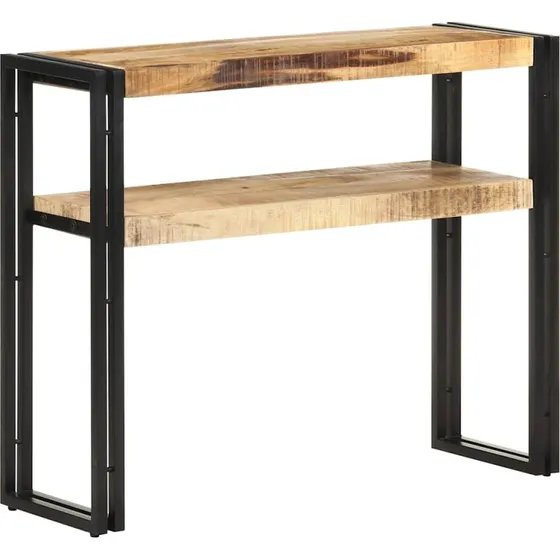 Konsolbord i ru mangotræ 90x30x75 cm med jern